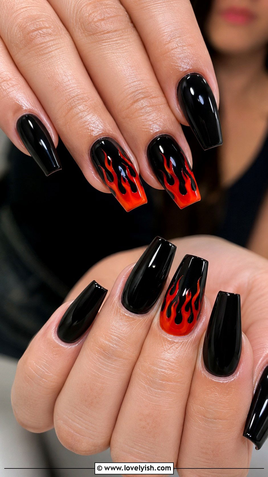 Black Flame Nails - 50 mens nail design ideas - 50 mens nail design ideas