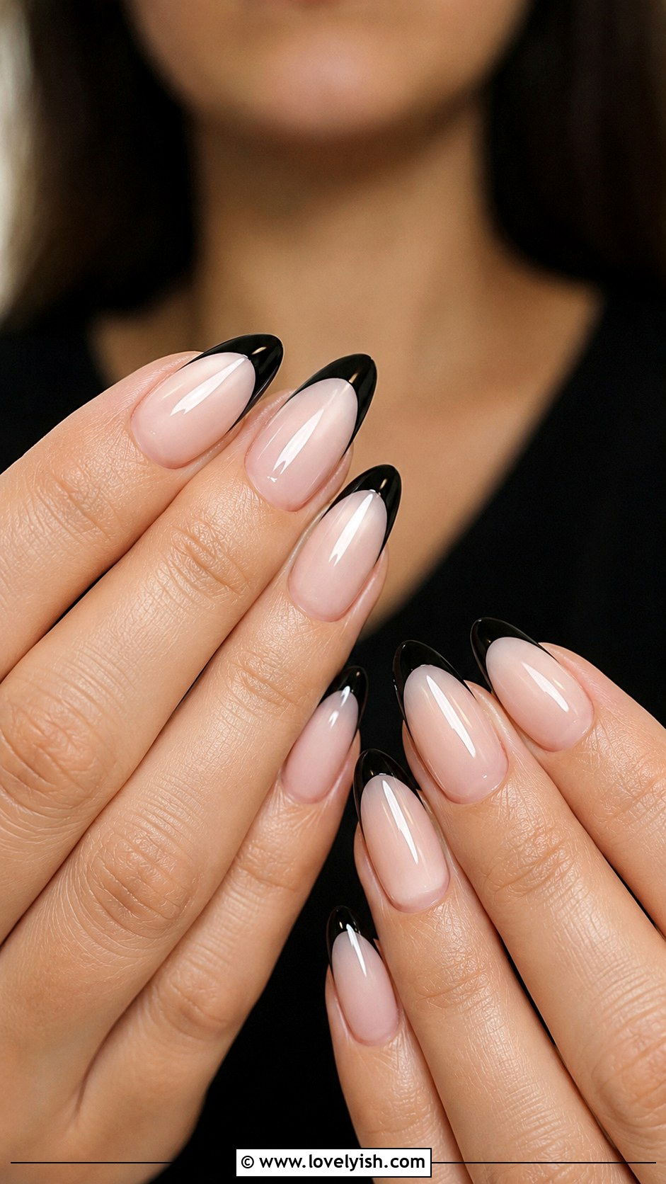 Black French Tip Gel Nails - 25 gel nail art ideas - 25 gel nail art ideas