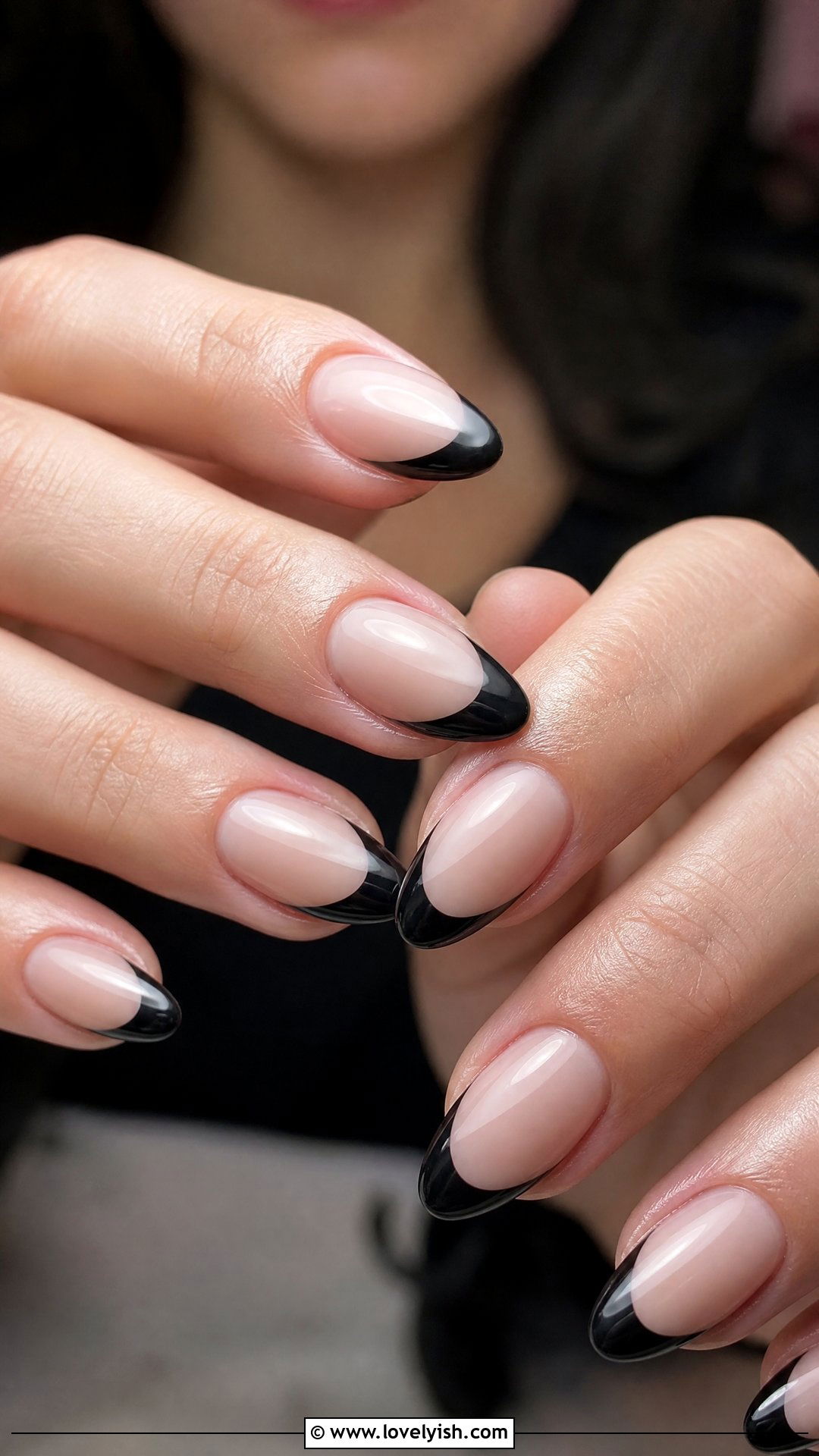 Black French Tip Gothic Nails - 50 gothic nails - 50 gothic nails