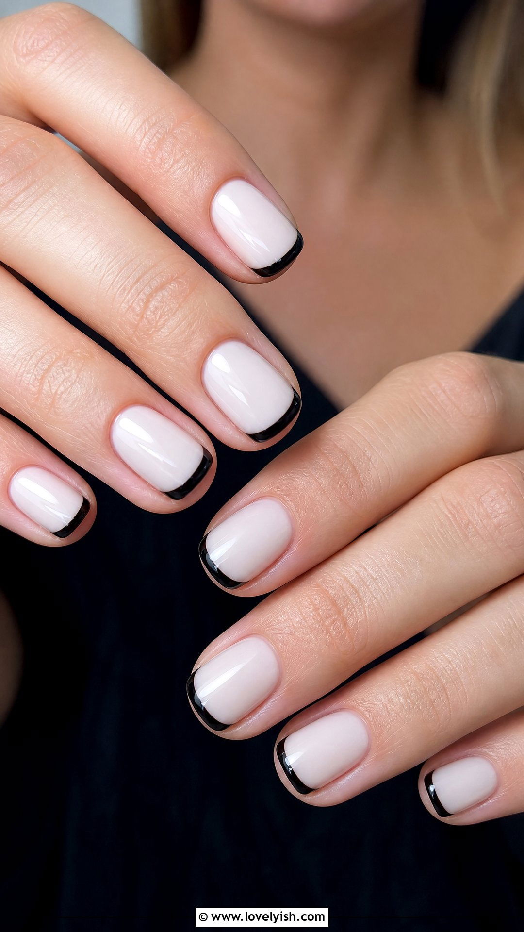 Black French Tip Minimalist Nails - 47 nail inspiration - 47 nail inspiration