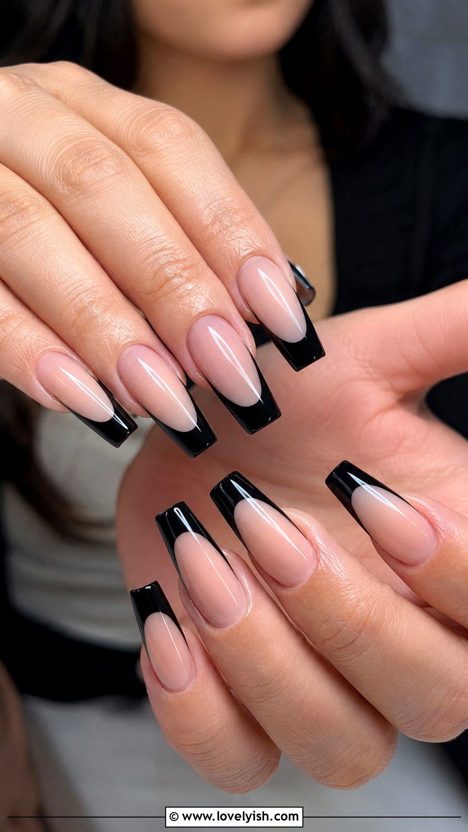 Black French Tip Nails - 42 french nail designs - 42 french nail designs