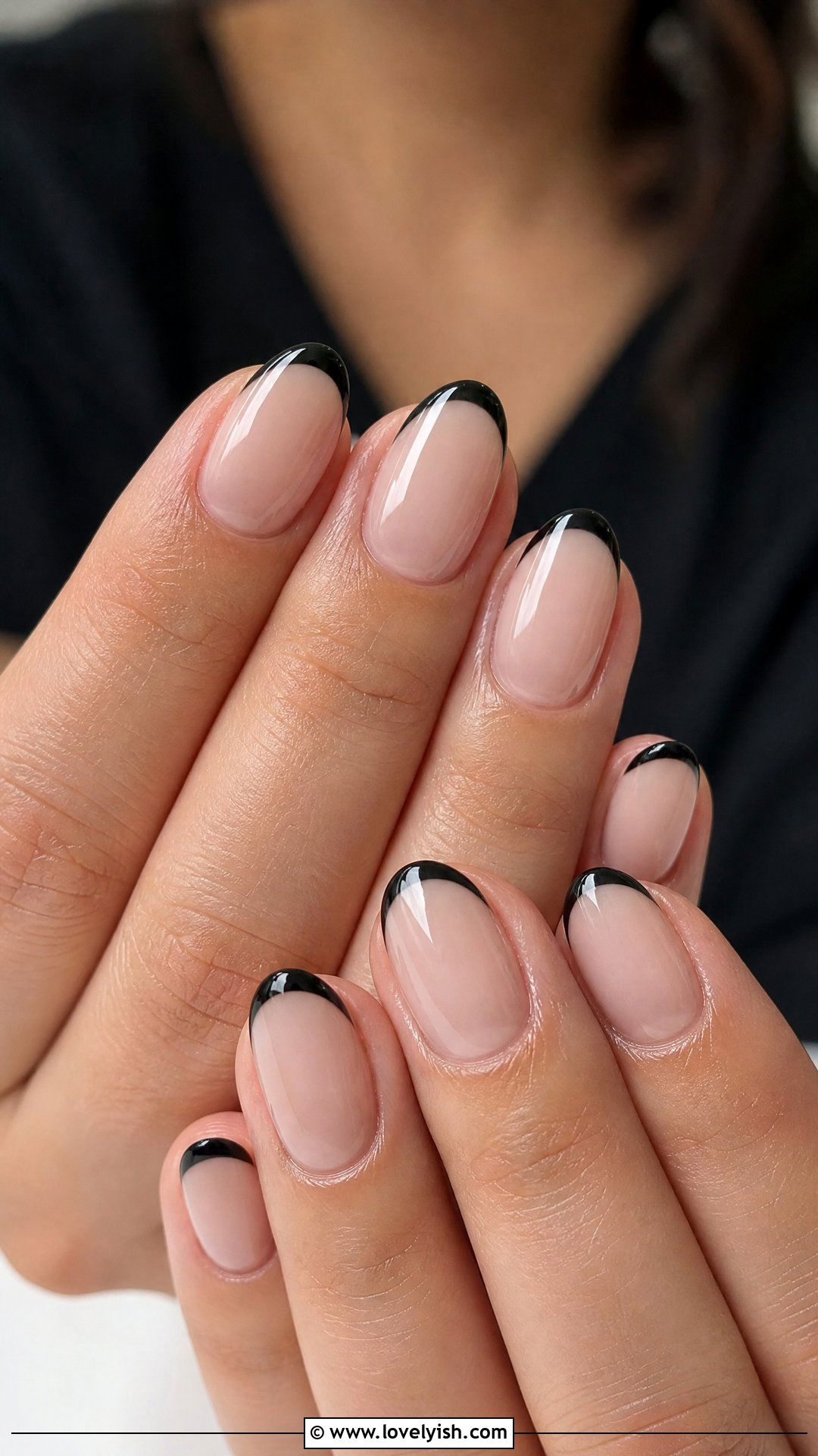 Black French Tip Nails - 50 classic nail designs - 50 classic nail designs