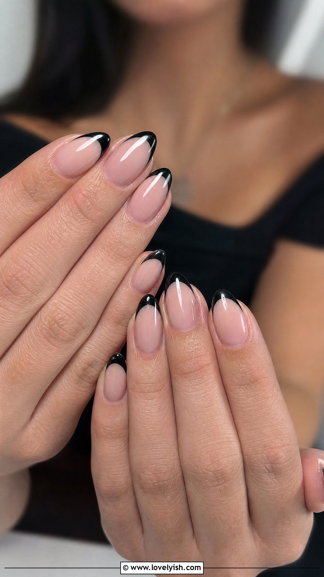 Black French Tip Nails - 50 elegant nails - 50 elegant nails