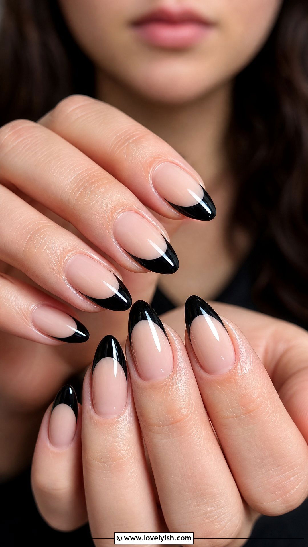 Black French Tip Nails - 50 edgy nails - 50 edgy nails