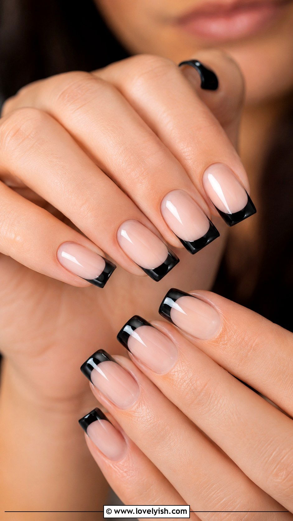 Black French Tip Nails - 50 mens nail design ideas - 50 mens nail design ideas