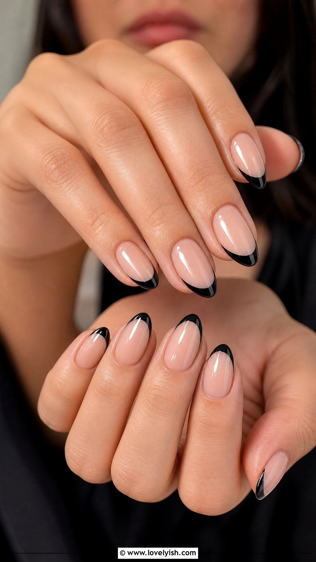 Black French Tip Nails - 50 sophisticated nails - 50 sophisticated nails