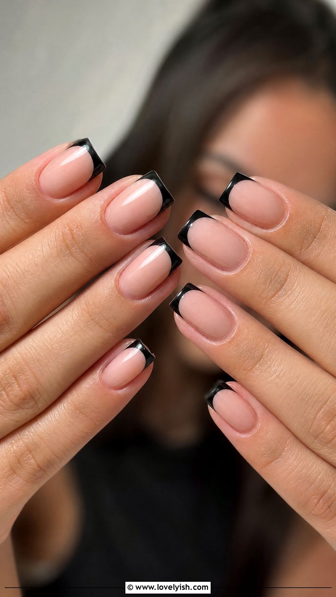 Black French Tip Polygel Nails - 50 polygel nails - 50 polygel nails