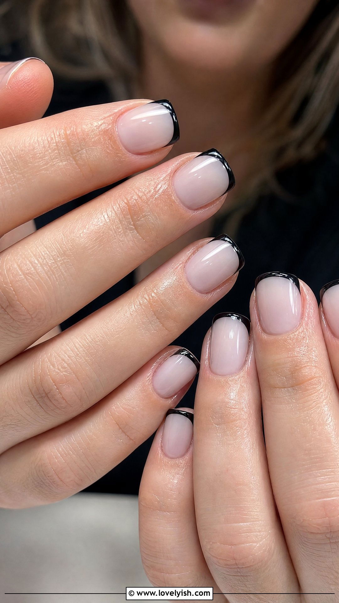 Black French Tip - 50 french manicure - 50 french manicure