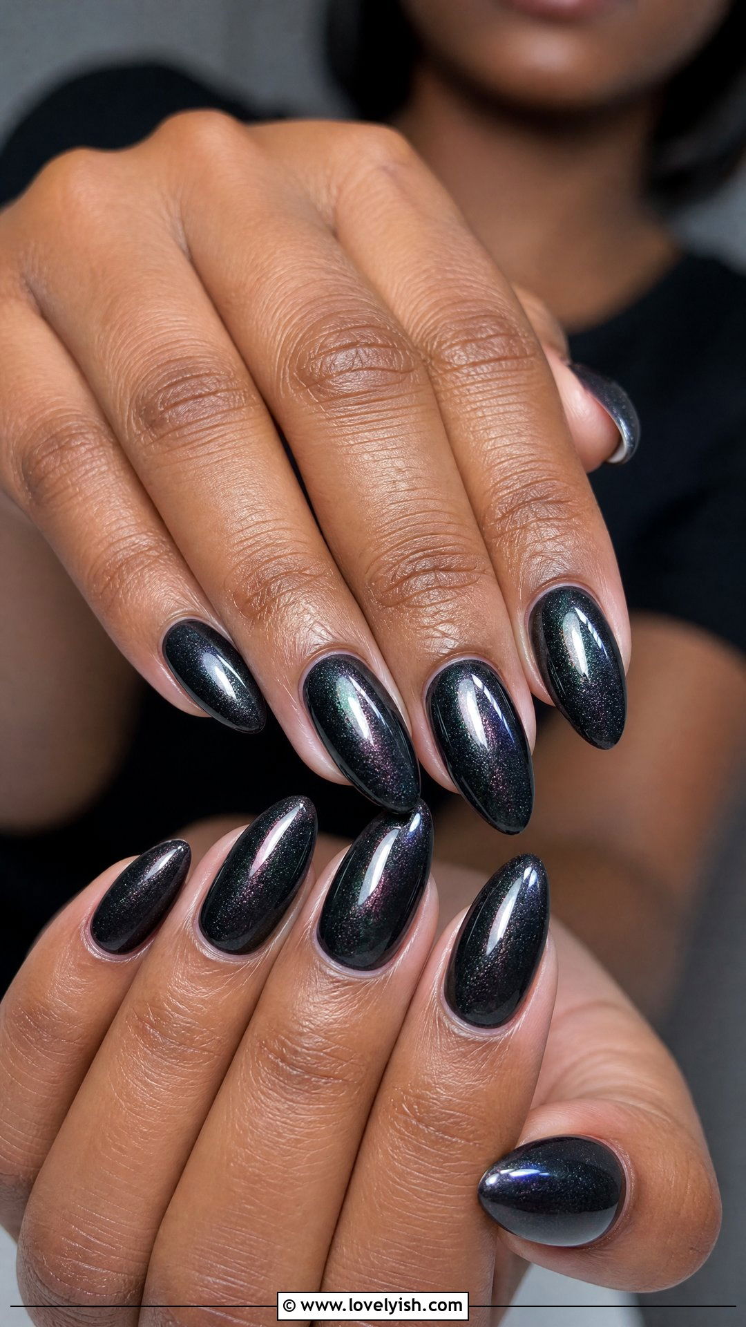 Black Glazed Donut Nails - 50 black nails - 50 black nails