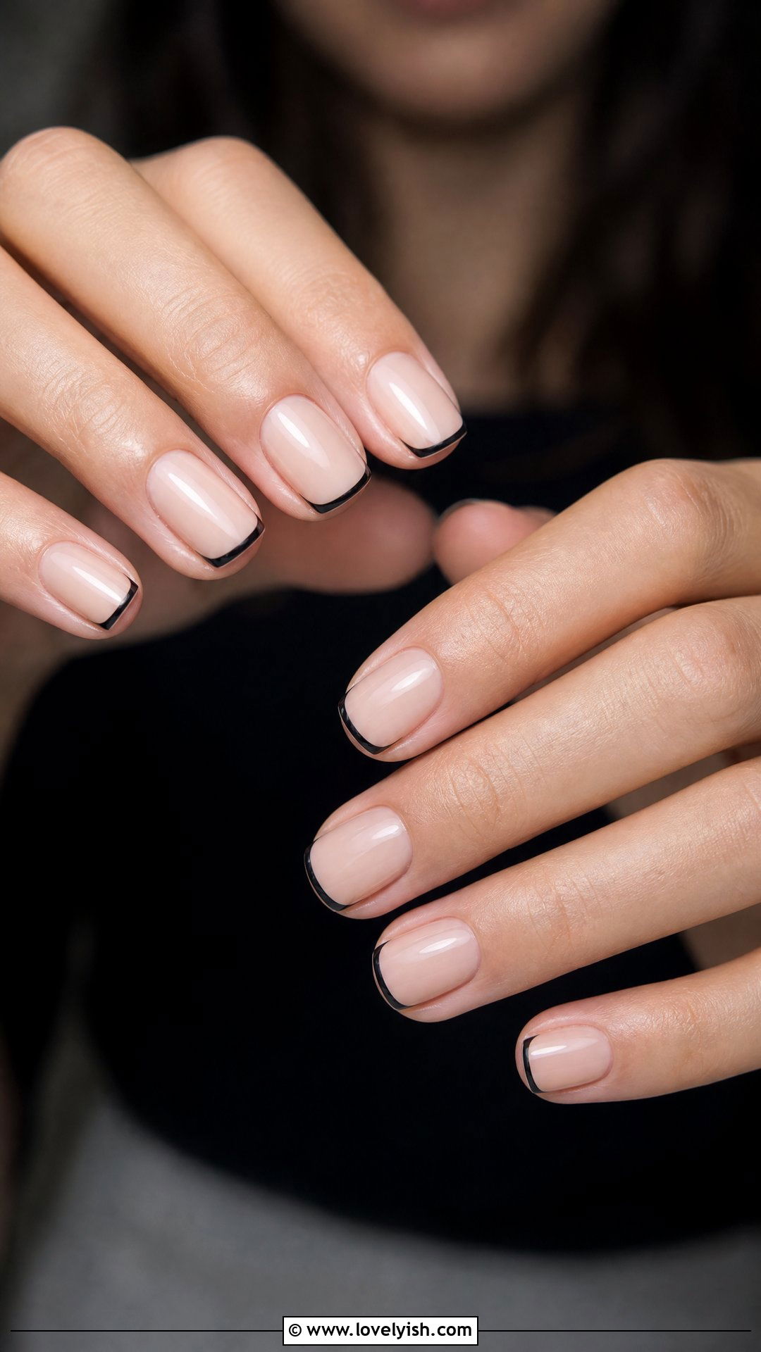 Black Hairline French Tips - 50 minimalist french tips - 50 minimalist french tips