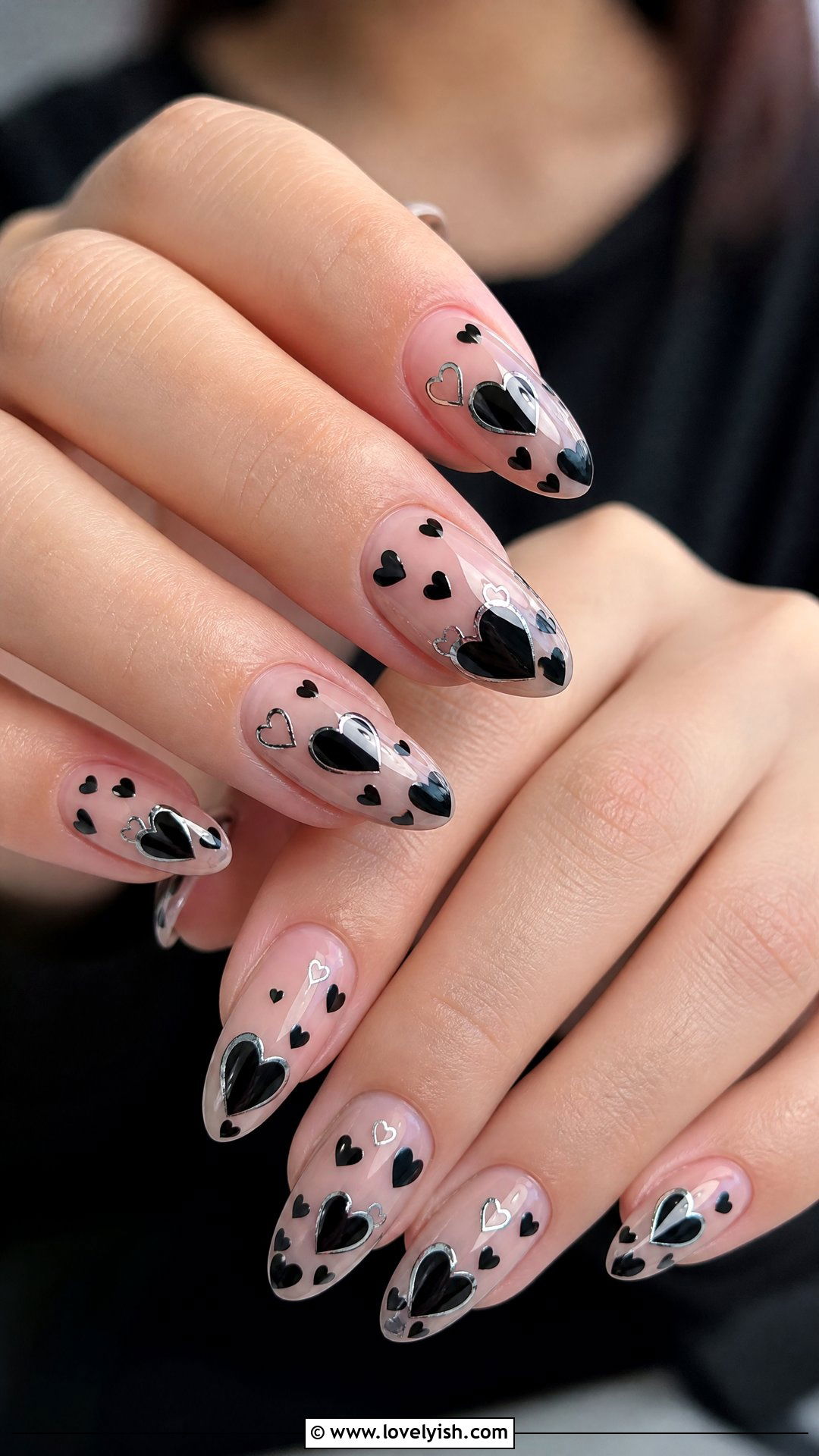 Black Heart Gothic Nails - 50 gothic nails - 50 gothic nails