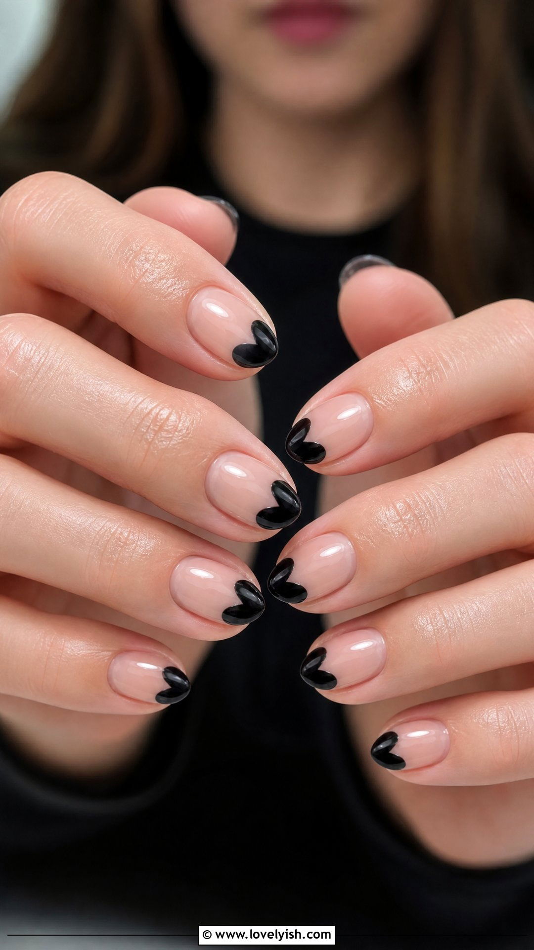 Black Heart Tip Nails - 25 black nails design ideas - 25 black nails design ideas