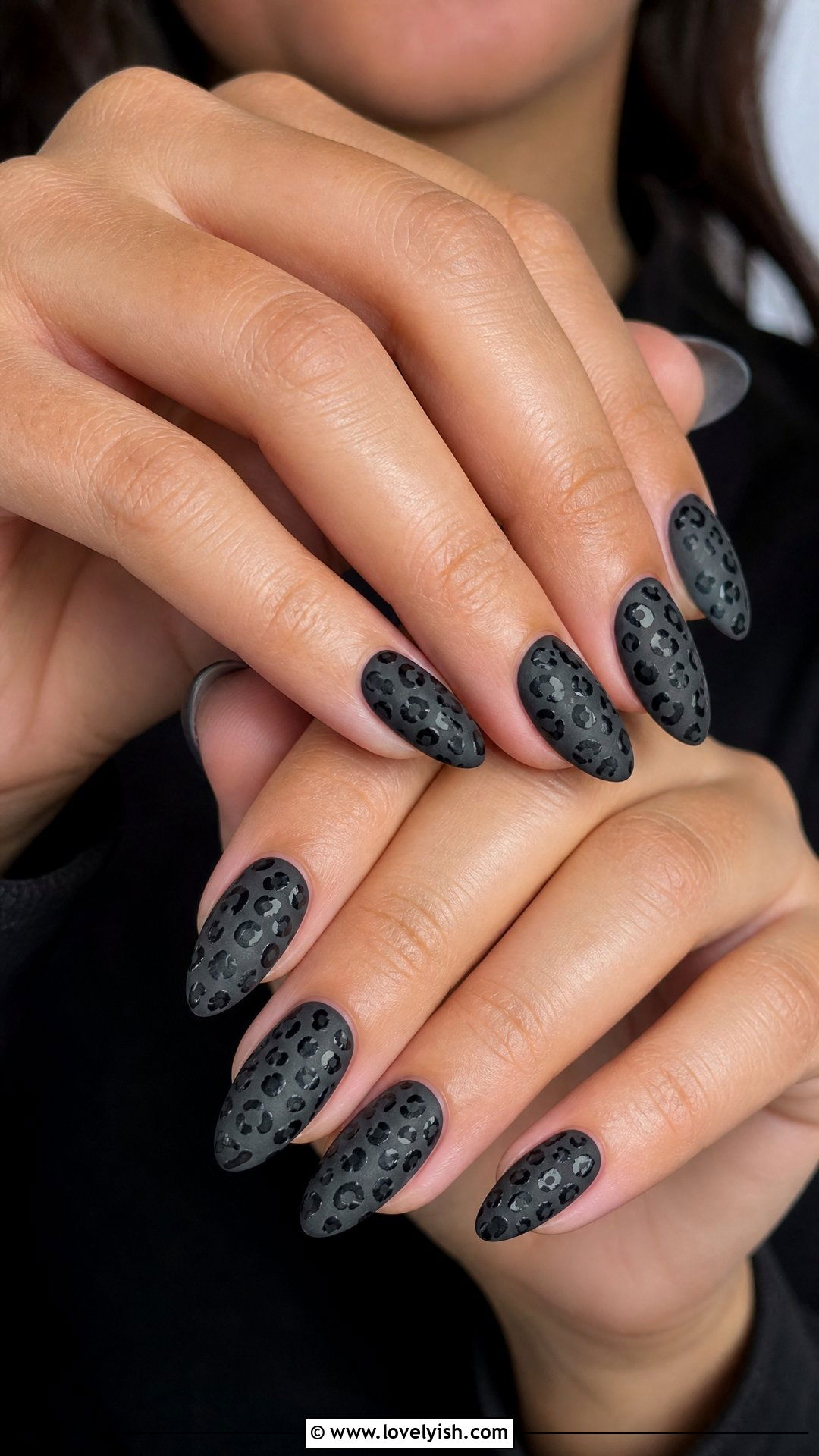 Black Leopard Print Nails - 50 dark nail designs - 50 dark nail designs