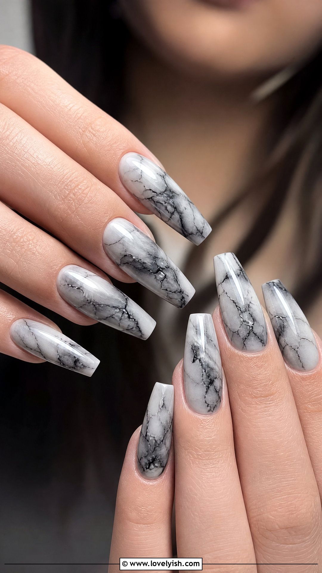 Black Marble Nails - 50 edgy nails - 50 edgy nails