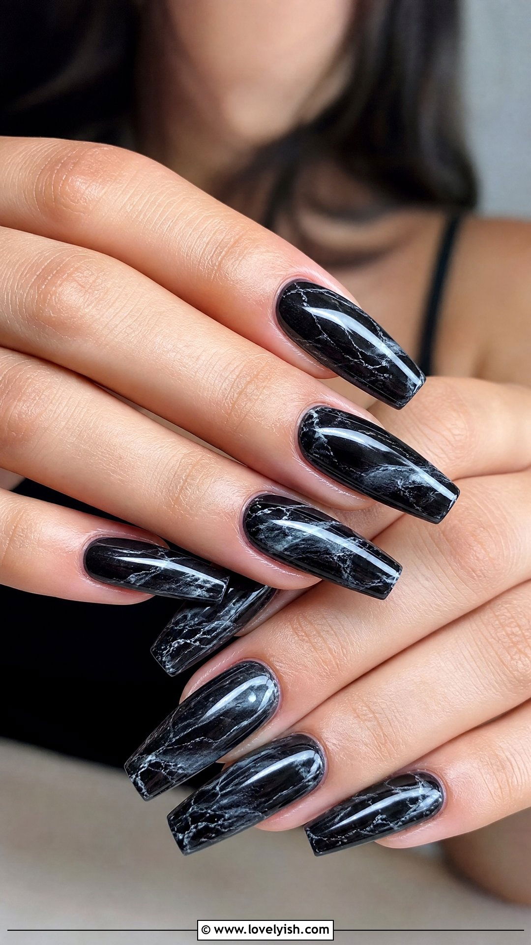 Black Marble Nails - 50 goth nails - 50 goth nails