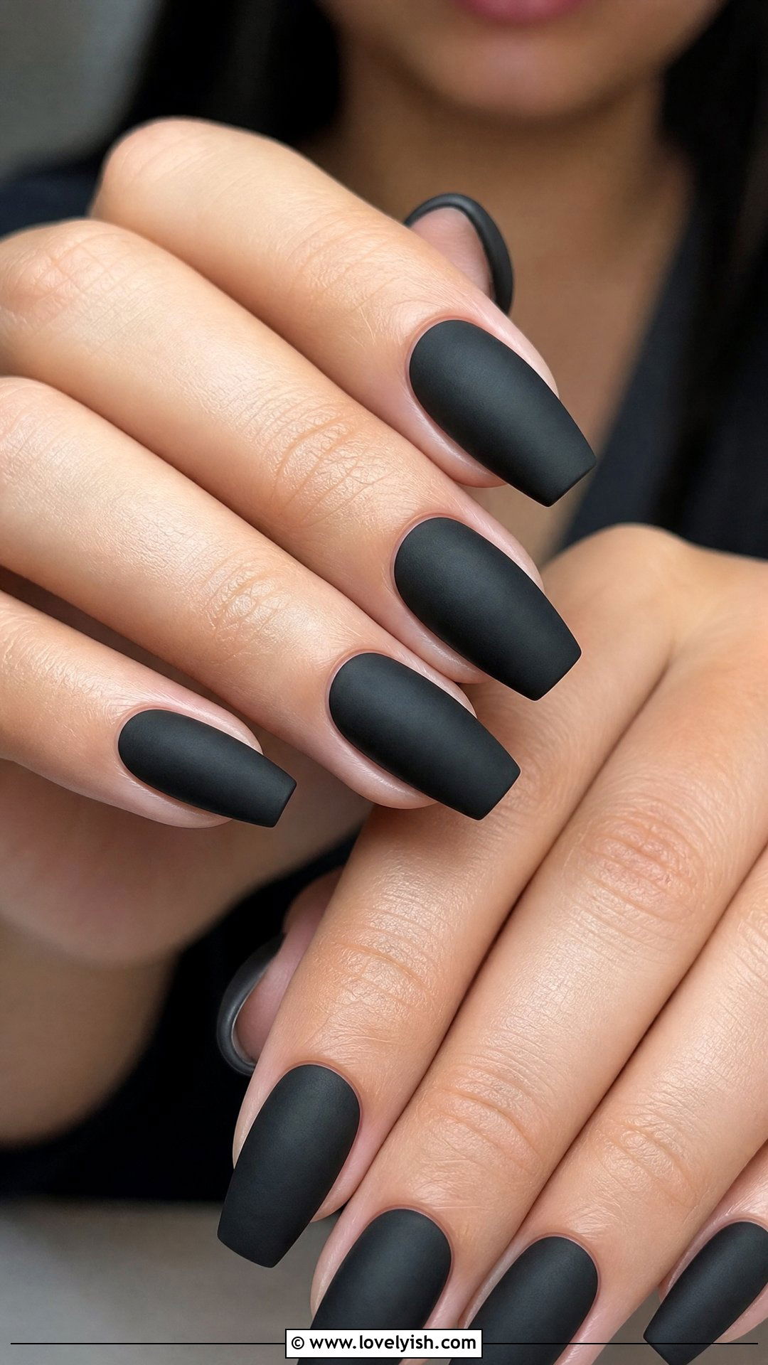Black Matte Short Coffin Nails - 50 short coffin nails - 50 short coffin nails