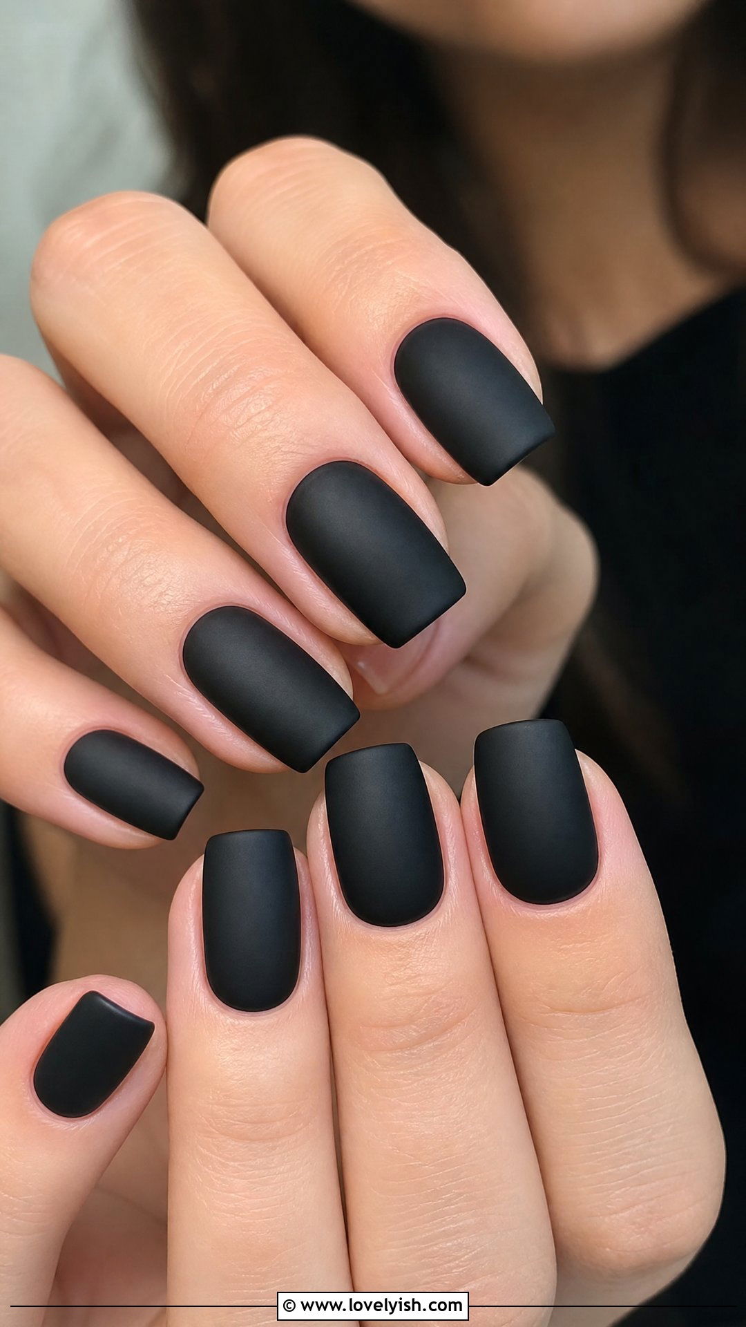 Black Matte Short Coffin Nails - 38 short coffin nail designs - 38 short coffin nail designs