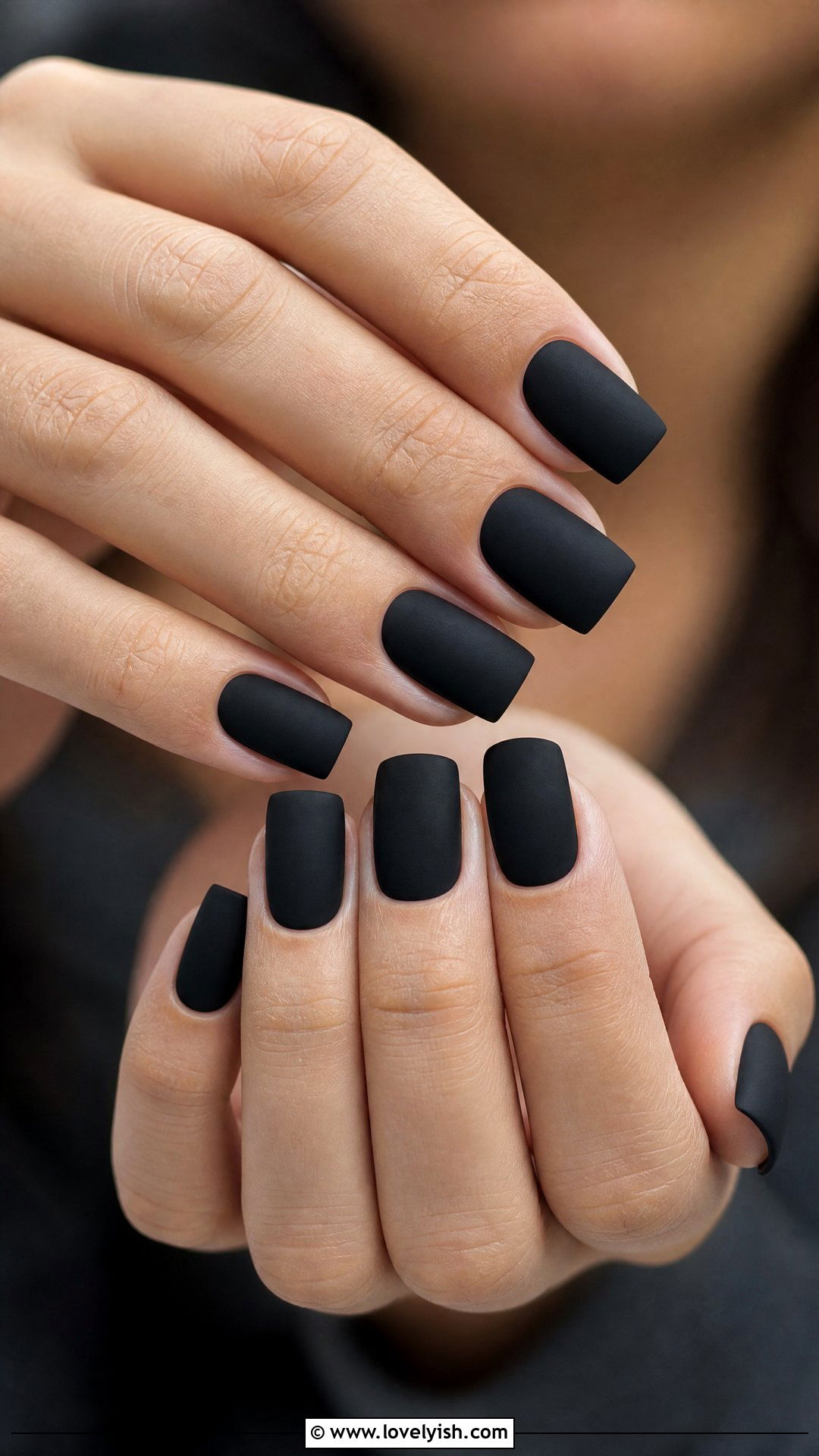 Black Matte Square Nails - 50 medium nails - 50 medium nails