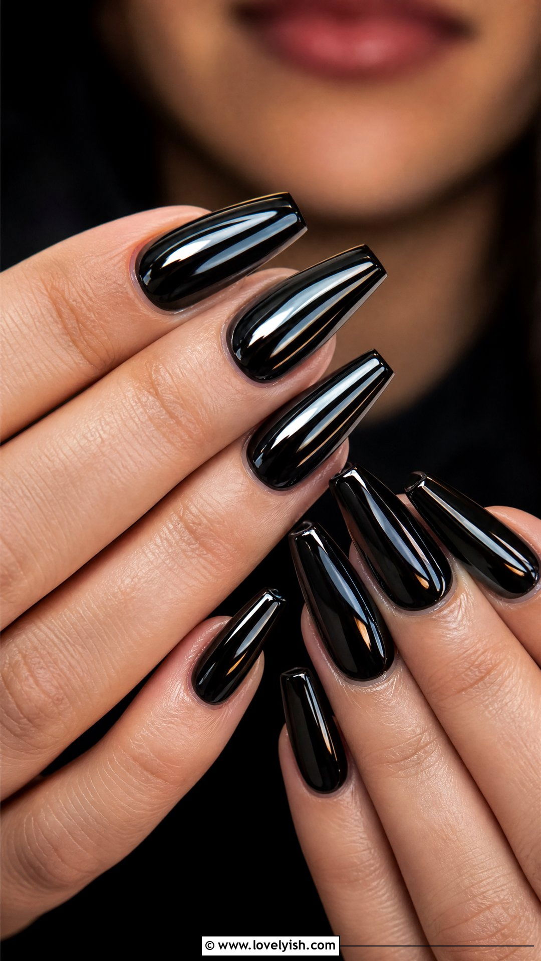 Black Mirror Chrome Gothic Nails - 50 gothic nails - 50 gothic nails