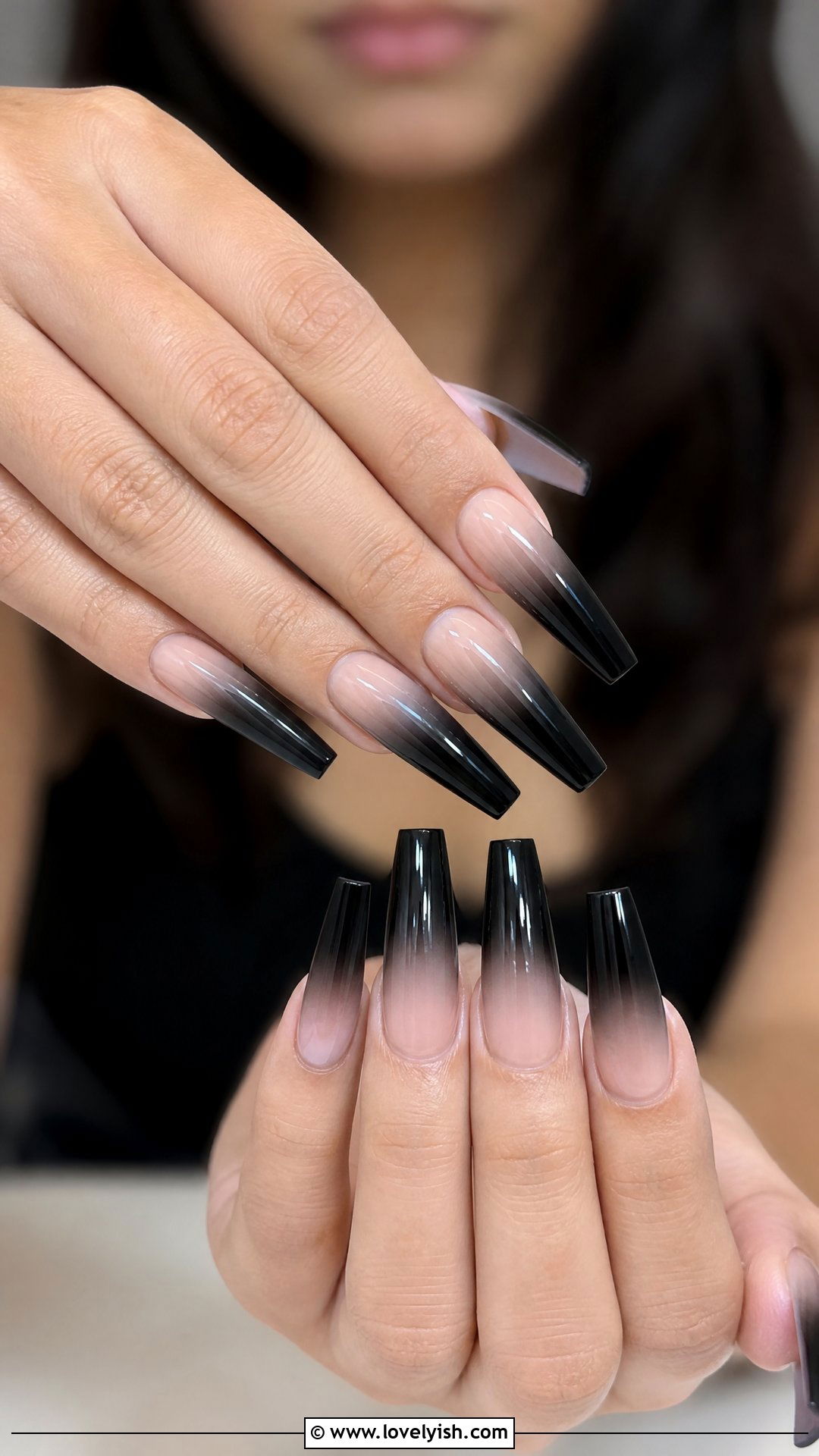 Black Ombre Nails - 25 black nails design ideas - 25 black nails design ideas
