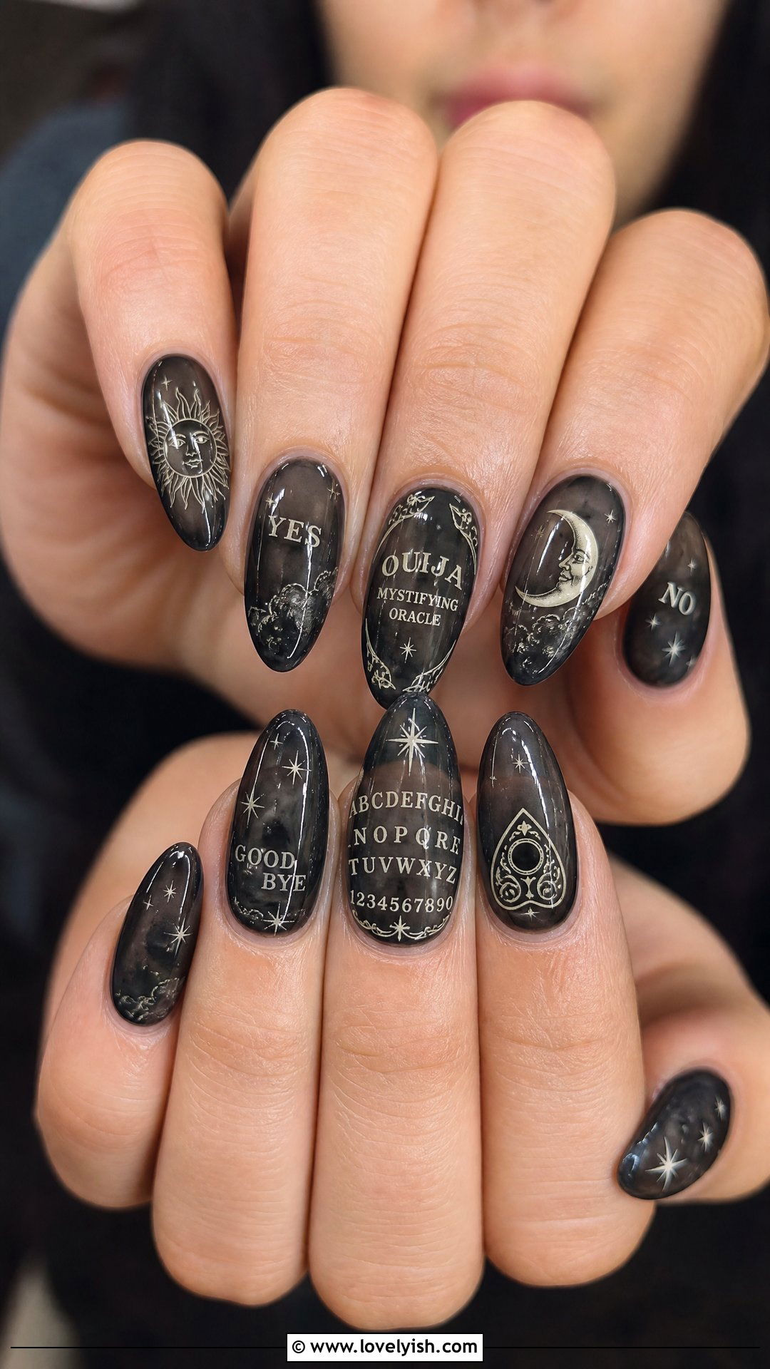 Black Ouija Board Gothic Nails - 50 gothic nails - 50 gothic nails