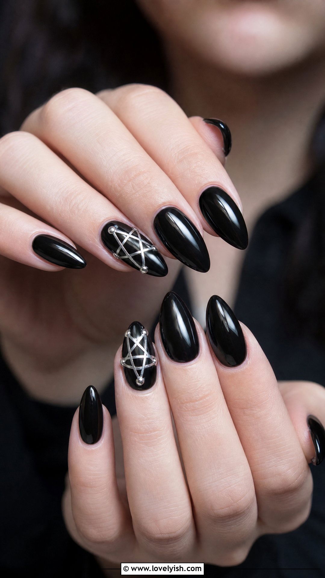 Black Pentagram Gothic Nails - 50 gothic nails - 50 gothic nails