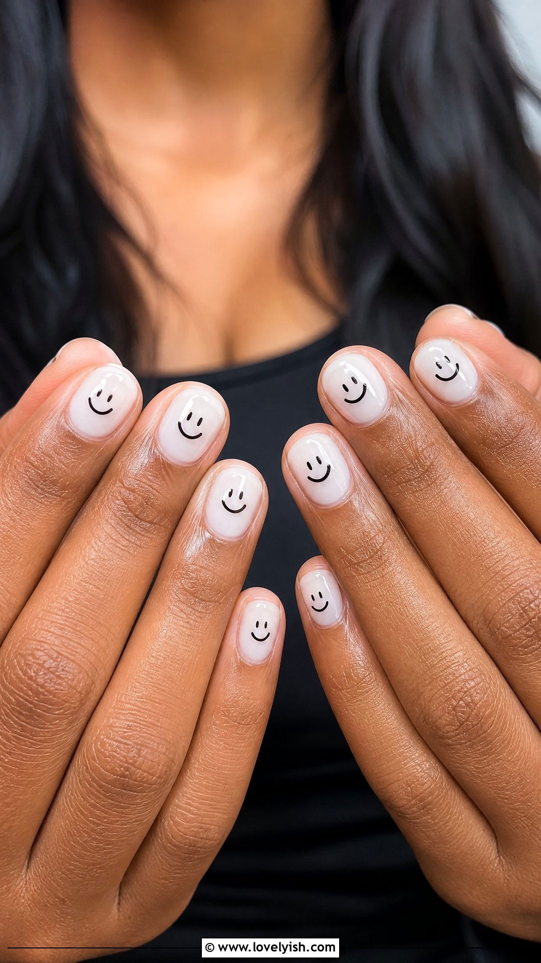 Black Smiley Face Nails - 50 black nails - 50 black nails