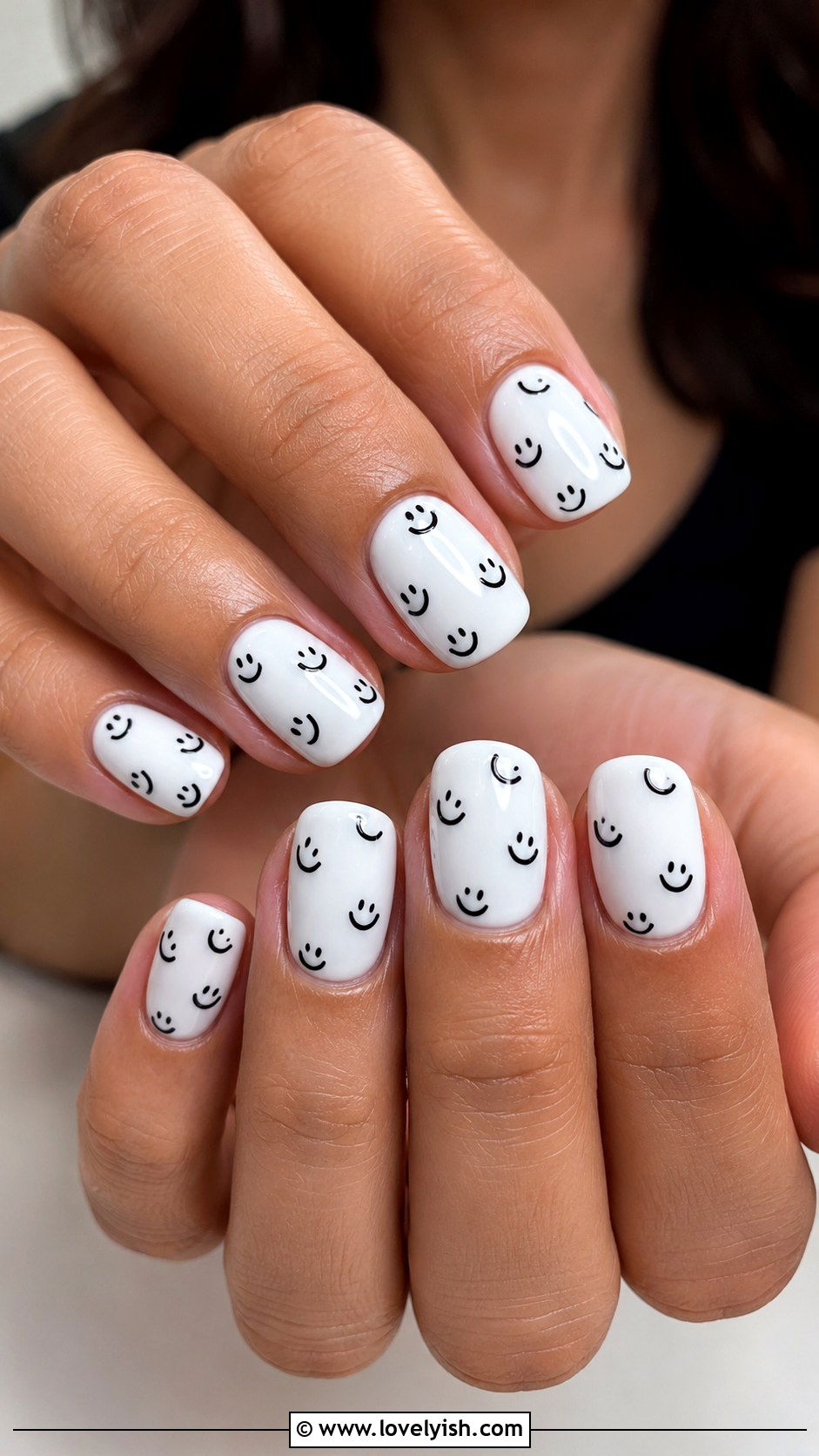 Black Smiley Face Nails - 31 black nail design ideas - 31 black nail design ideas