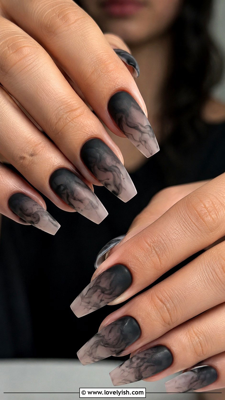 Black Smoke Effect Nails - 50 mens nail design ideas - 50 mens nail design ideas