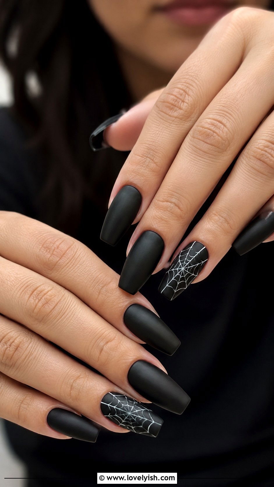 Black Spider Web Nails - 50 mens nail design ideas - 50 mens nail design ideas
