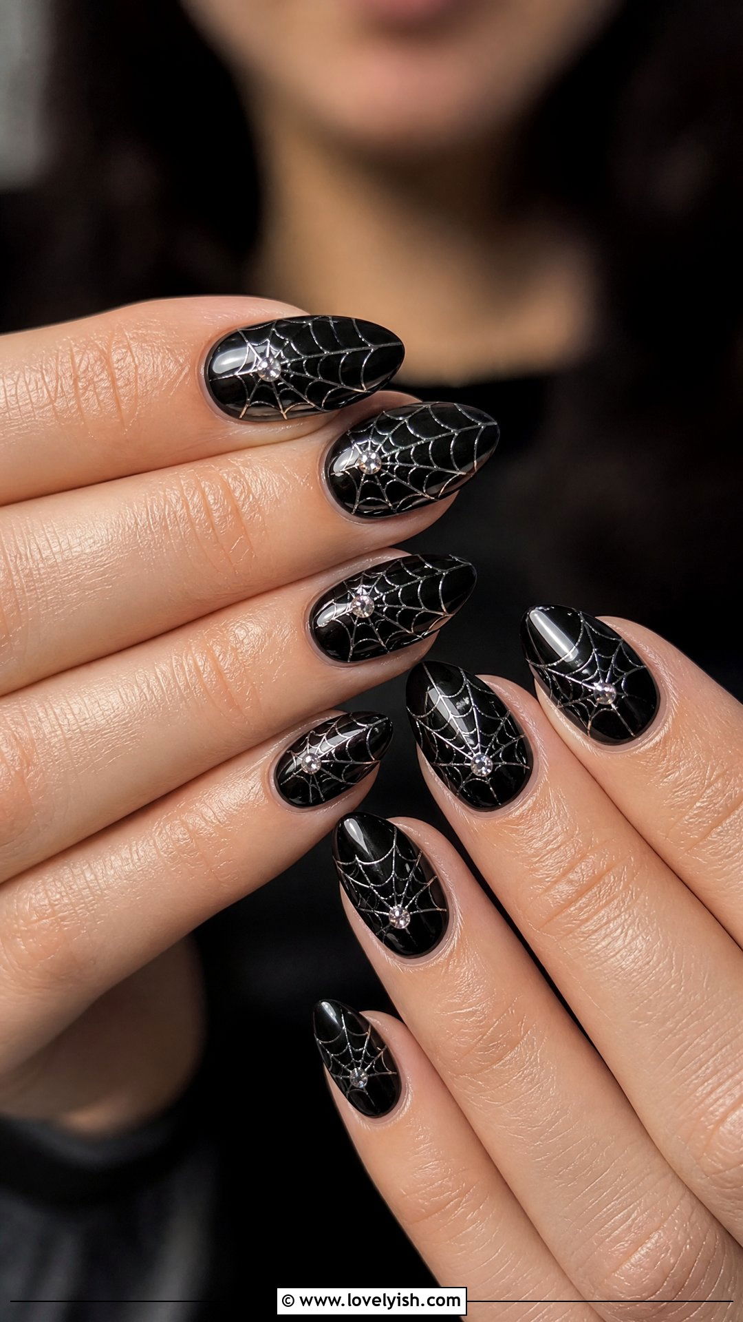 Black Spiderweb Gothic Nails - 50 gothic nails - 50 gothic nails