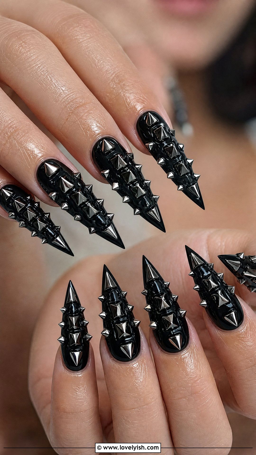 Black Stiletto Spike Gothic Nails - 50 gothic nails - 50 gothic nails