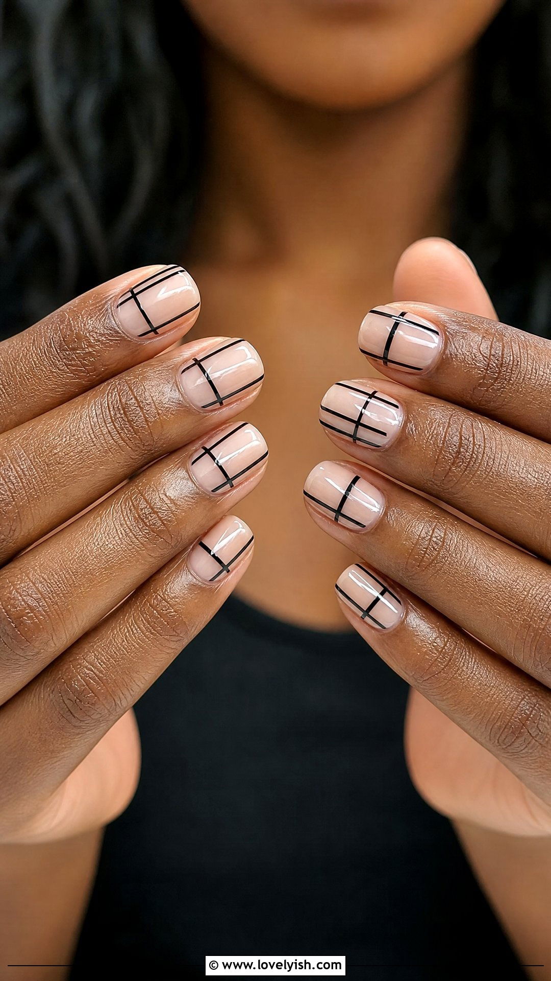 Black Striped Nails - 50 black nails - 50 black nails