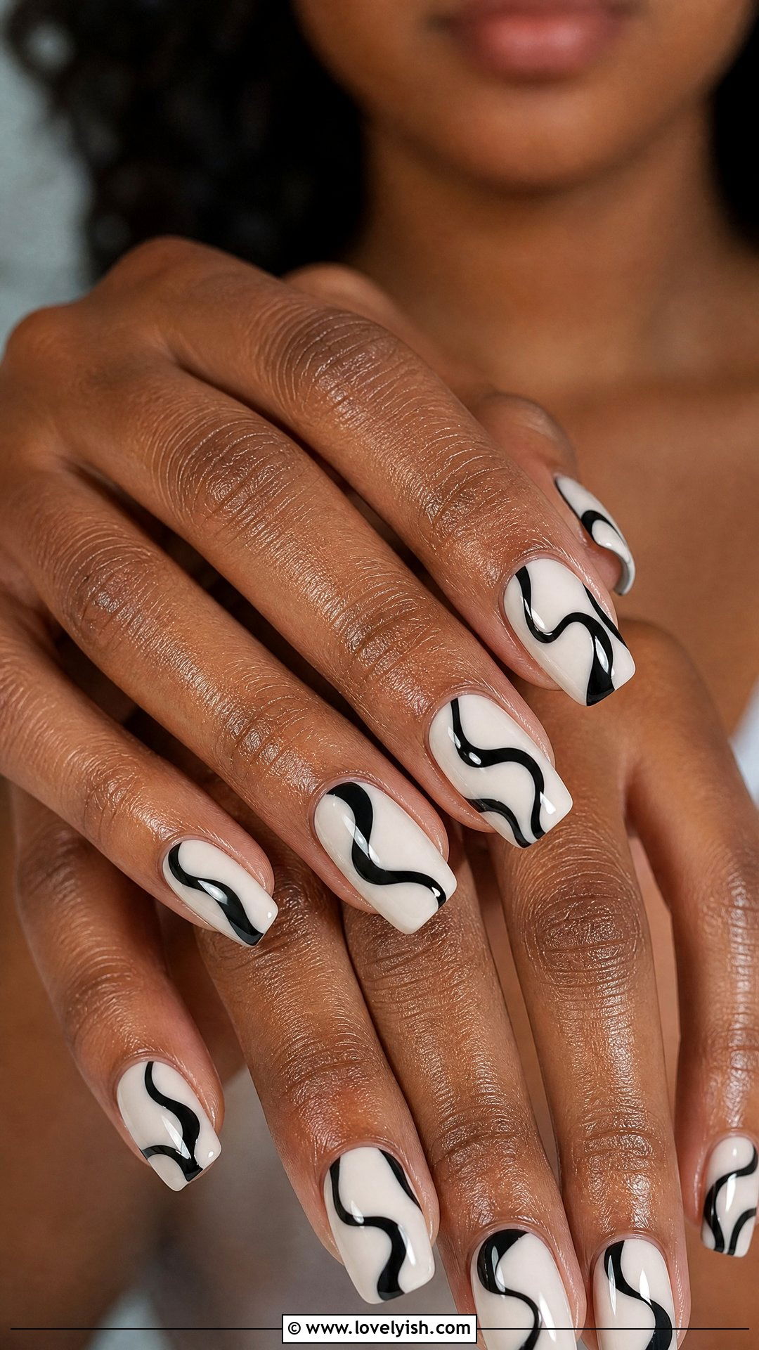Black Swirl Nails - 50 black nails - 50 black nails