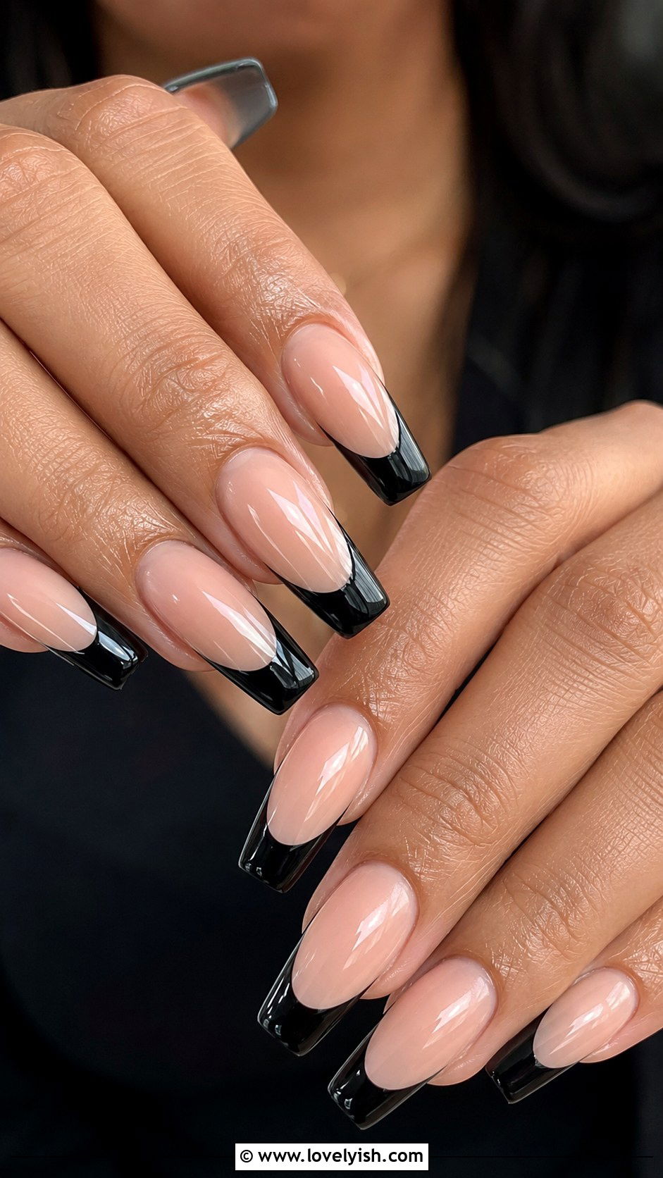 Black Tie French Nails - 50 luxury nails - 50 luxury nails