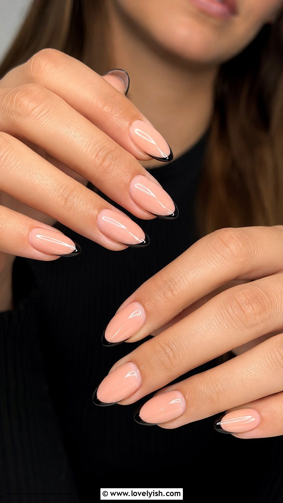 Black Tip French Manicure Nails - 25 elegant nail designs - 25 elegant nail designs