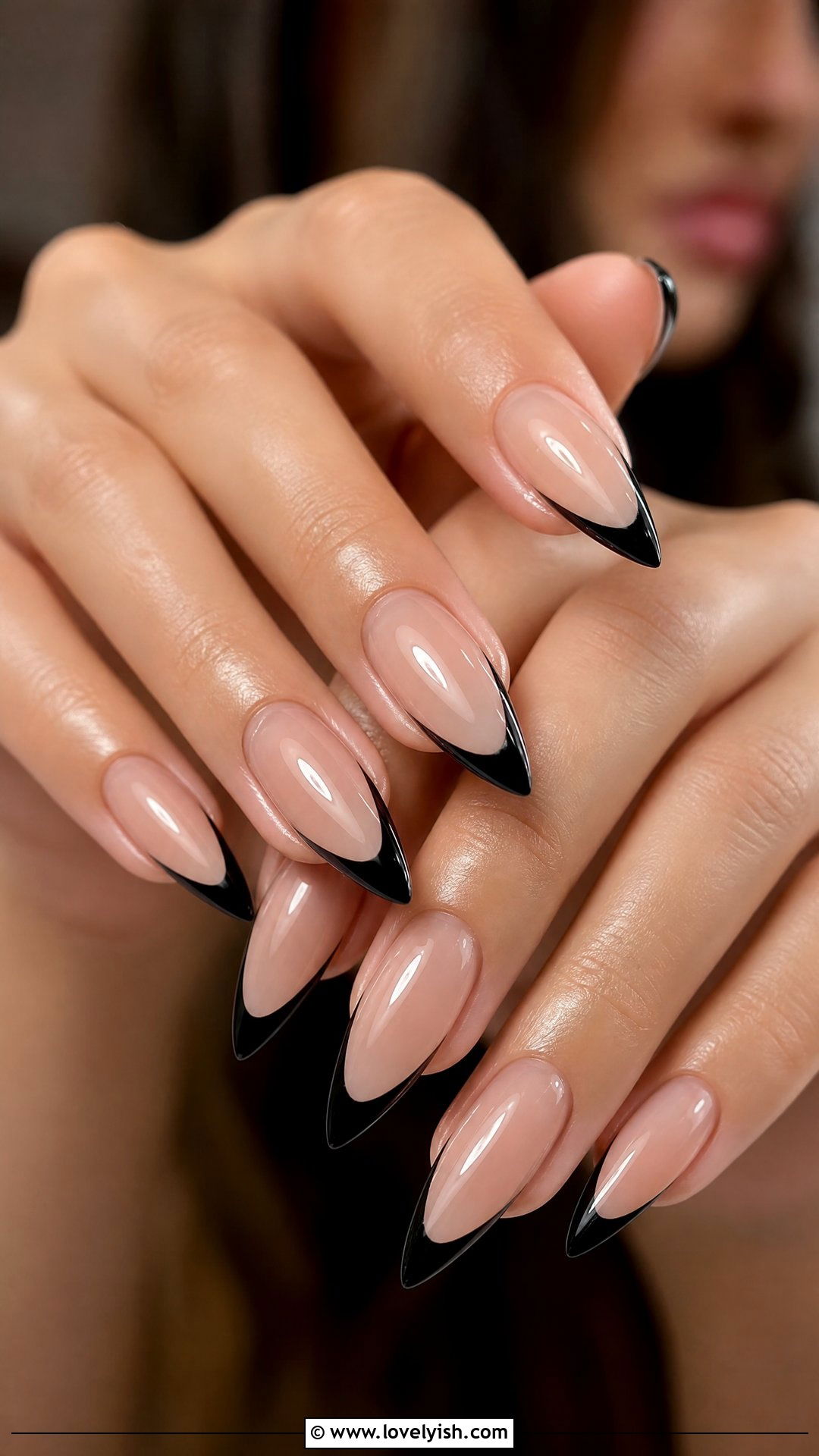 Black Tip On Clear Nails - 46 easy nail designs - 46 easy nail designs