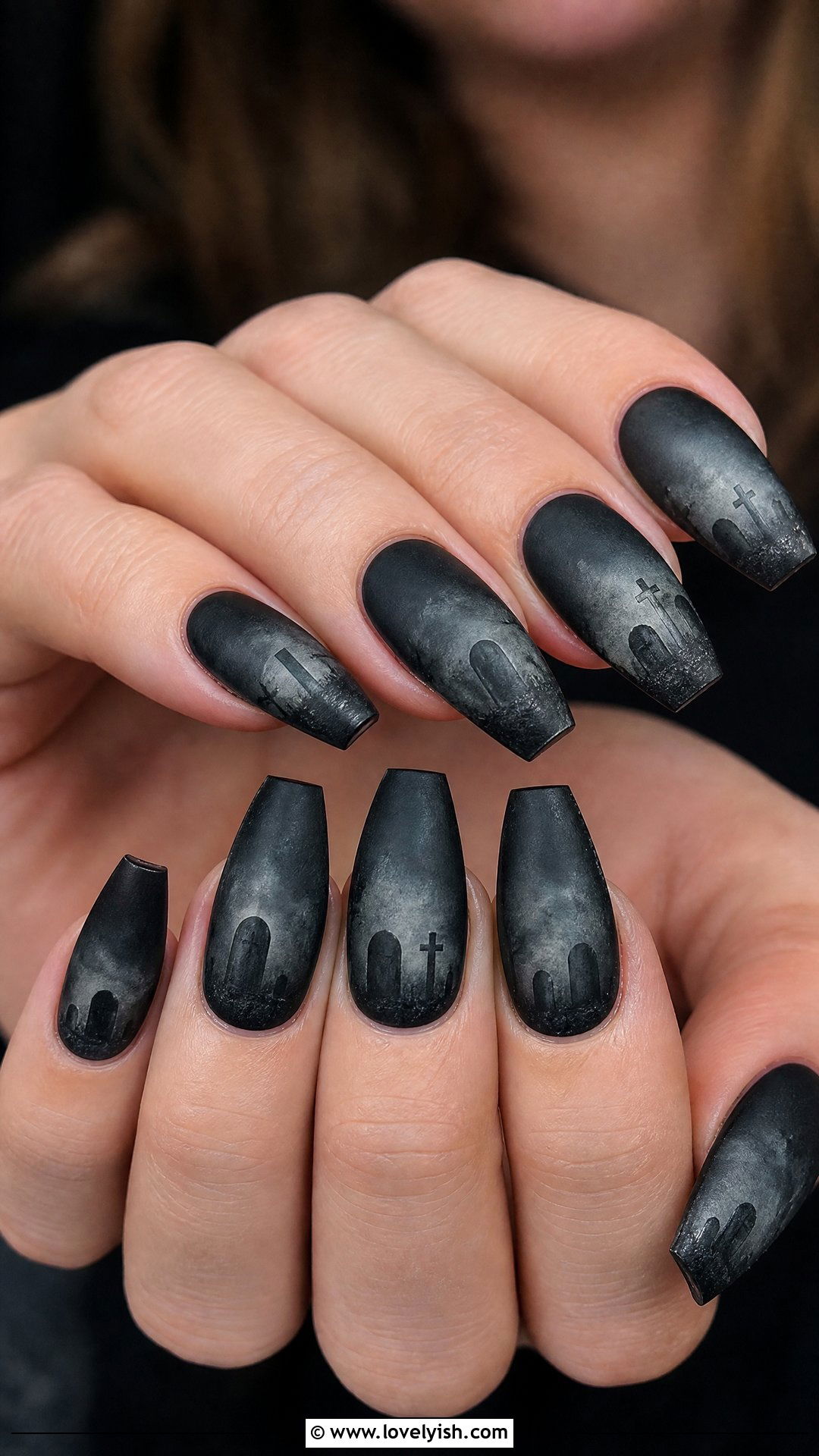 Black Tombstone Gothic Nails - 50 gothic nails - 50 gothic nails