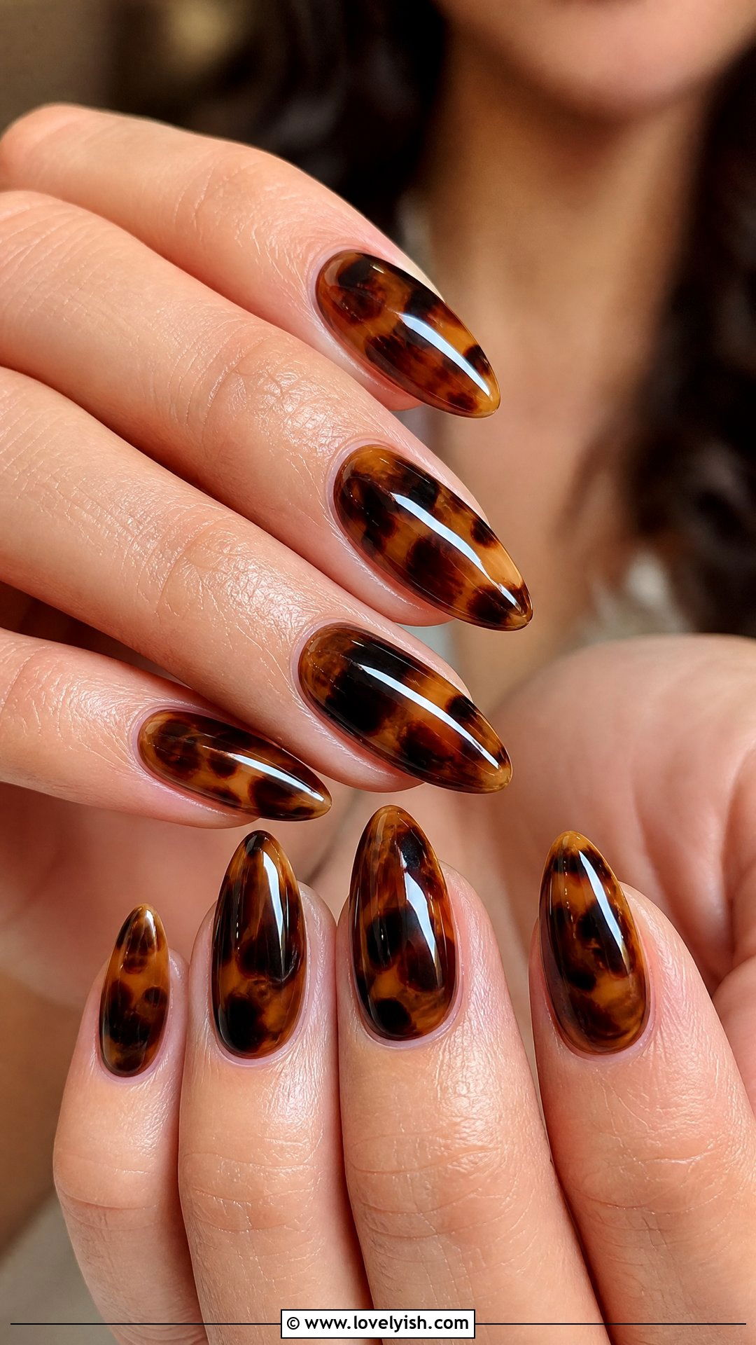 Black Tortoise Shell Nails - 50 dark nail designs - 50 dark nail designs