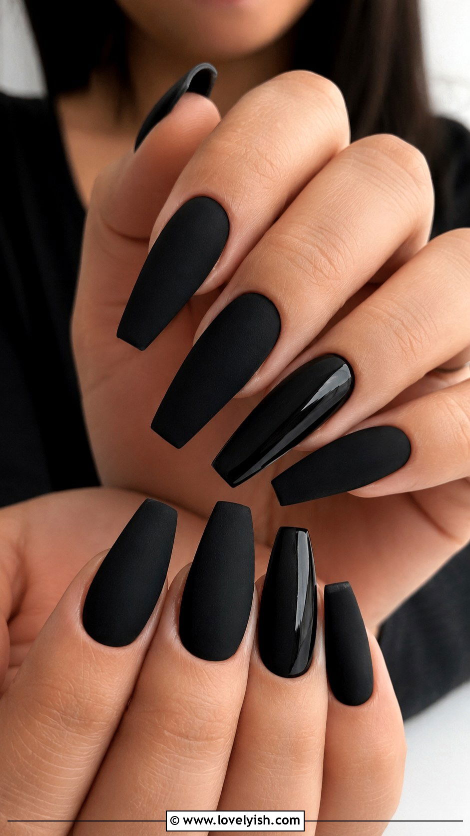 Black Velvet Matte Baddie Nails - 50 baddie nails - 50 baddie nails