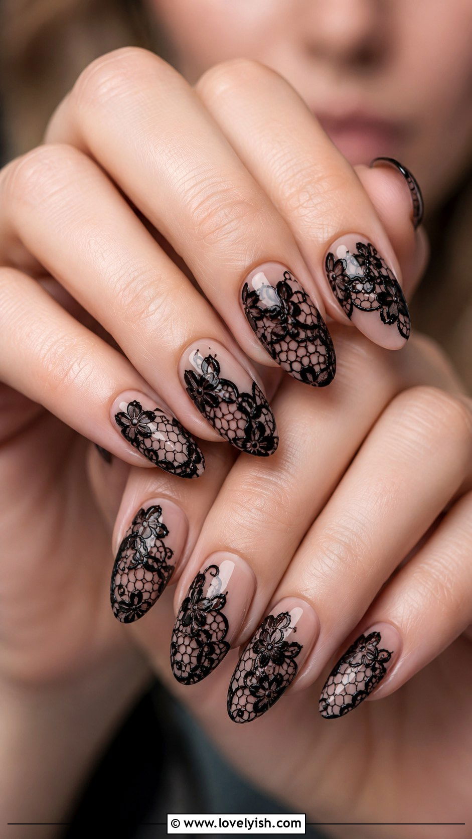 Black and Pink Bow Nails - 31 black nail design ideas - 31 black nail design ideas