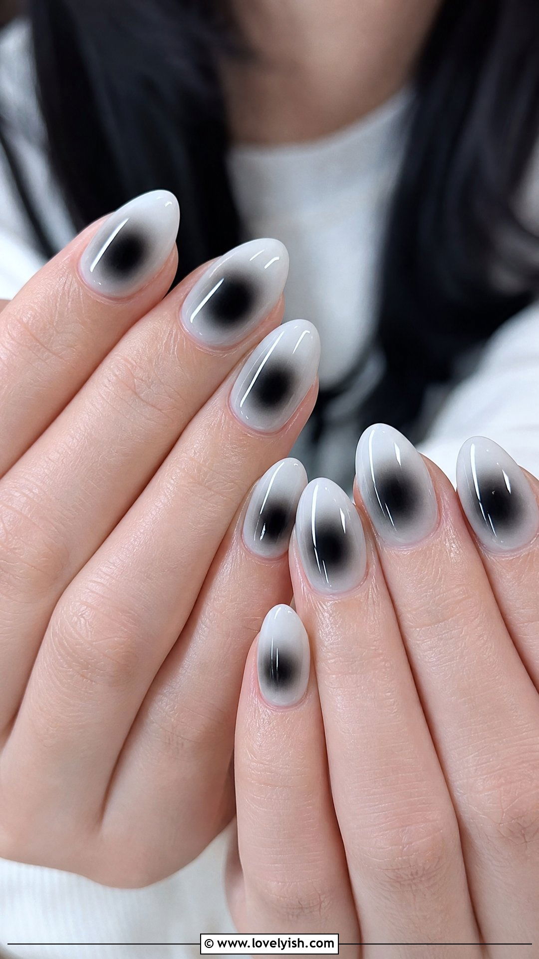 Black and White Aura Nails - 50 black and white nail designs - 50 black and white nail designs