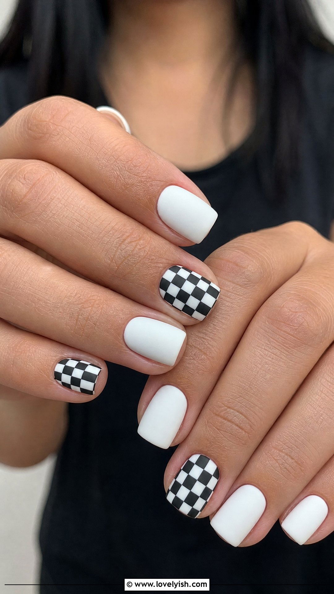 Black and White Checkerboard Nails - 25 beautiful nail designs - 25 beautiful nail designs