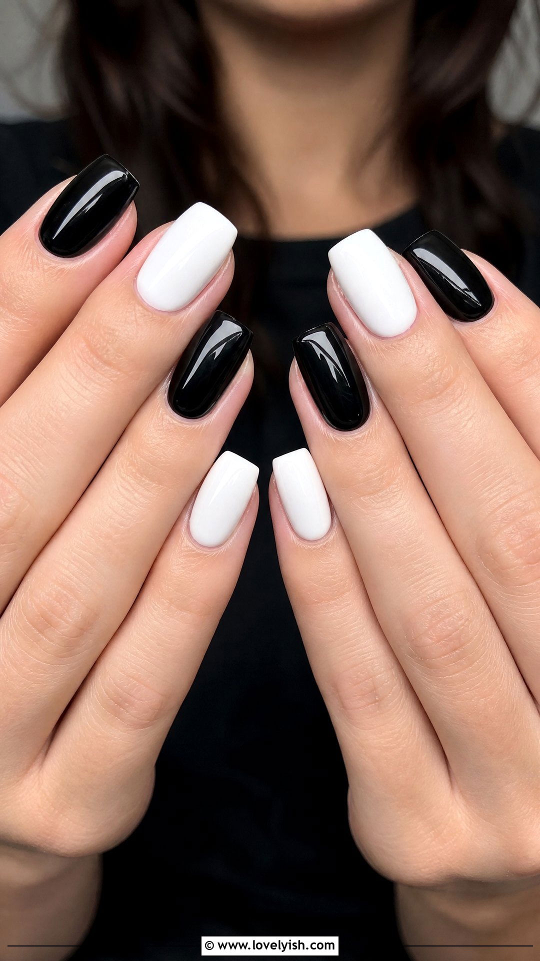 Black and White Dip Powder Nails - 50 dip powder nails - 50 dip powder nails
