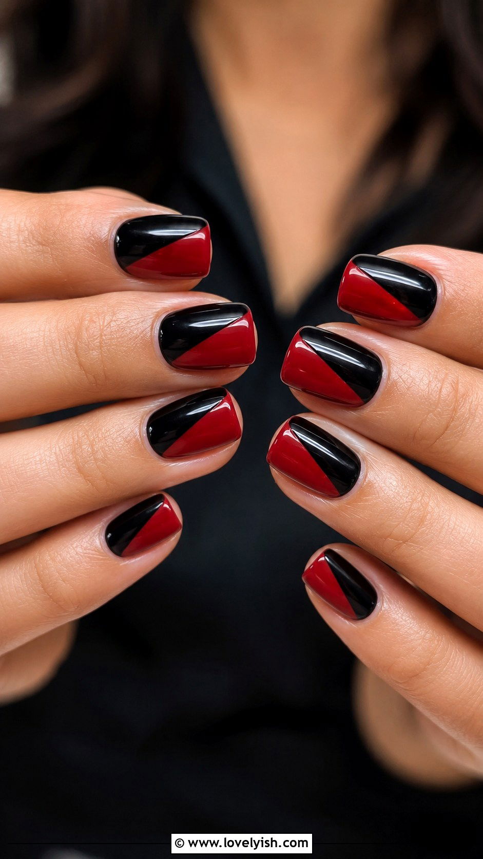 Black with Rhinestone Accent Nails - 31 black nail design ideas - 31 black nail design ideas