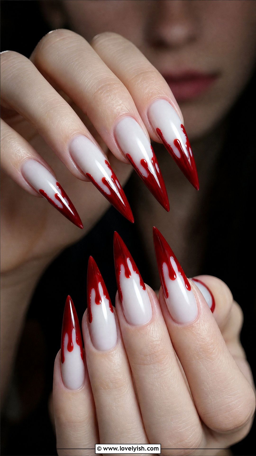Blood Drip Tip Nails - 50 goth nails - 50 goth nails