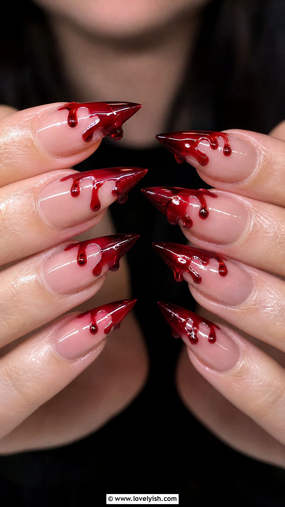 Bloody Red Tips - 50 edgy nails - 50 edgy nails