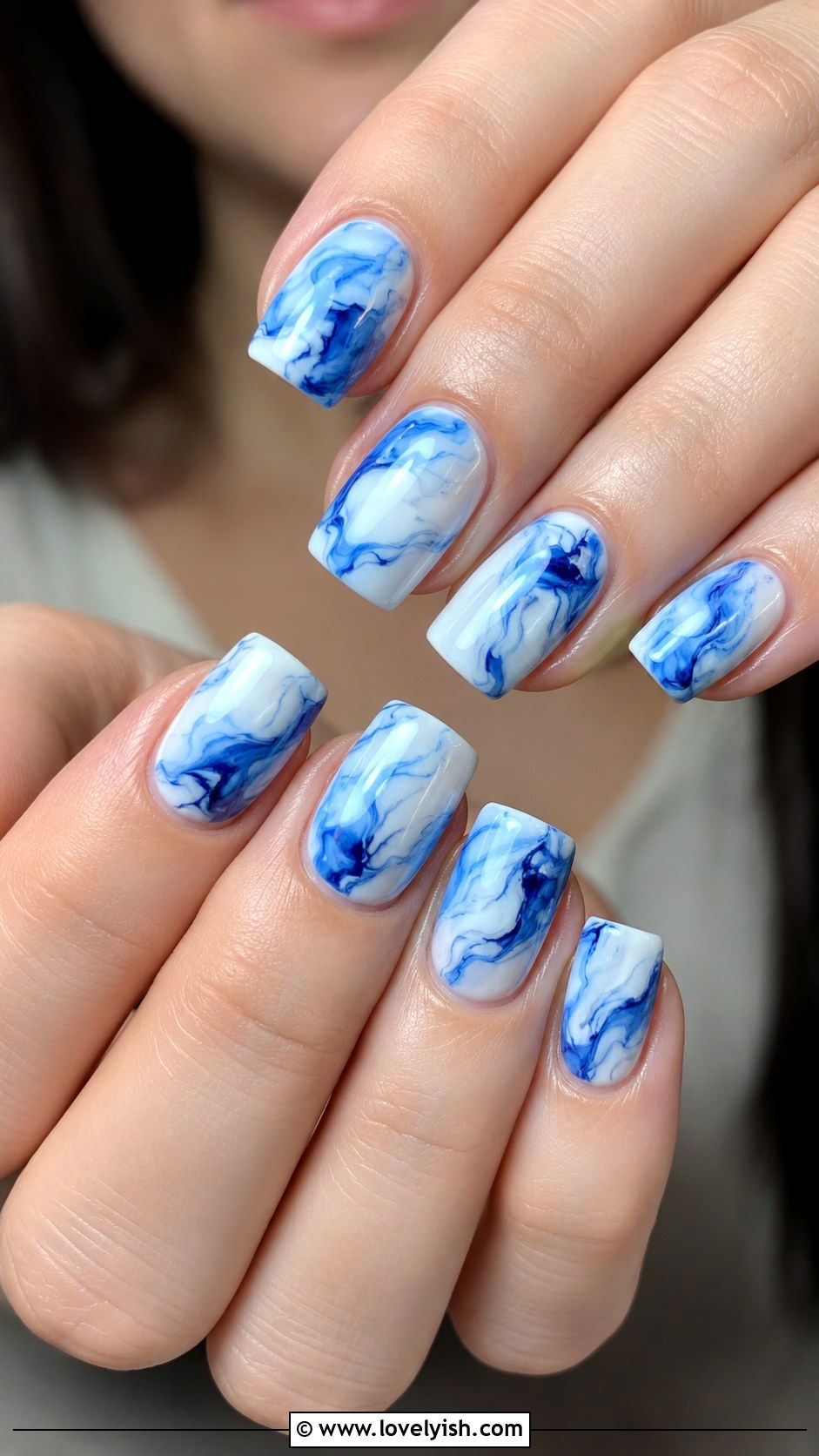 Blue And White Marble Nails - 38 marble nail designs - 38 marble nail designs
