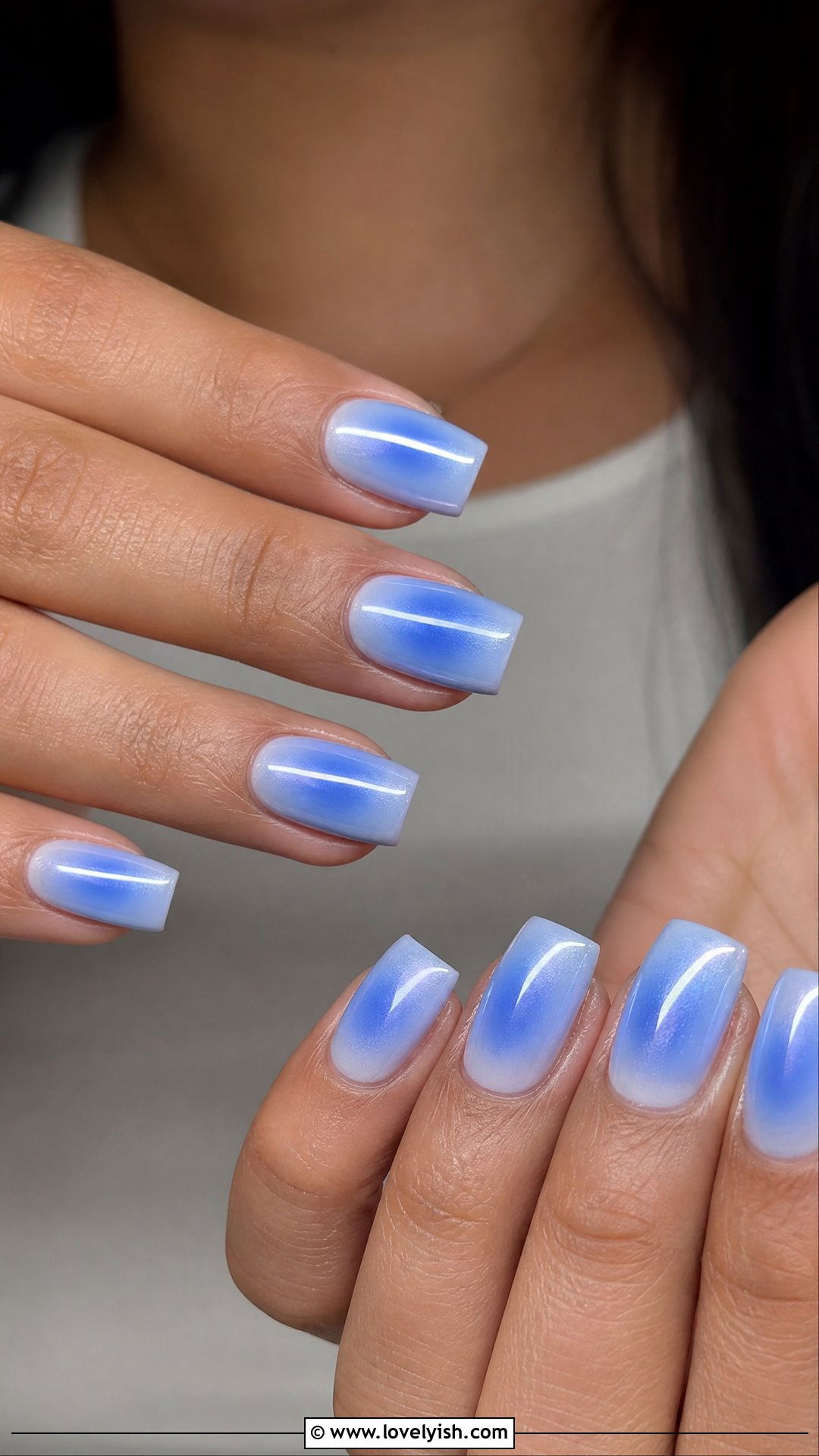 Blue Aura Chrome Nails - 25 aura nail designs - 25 aura nail designs