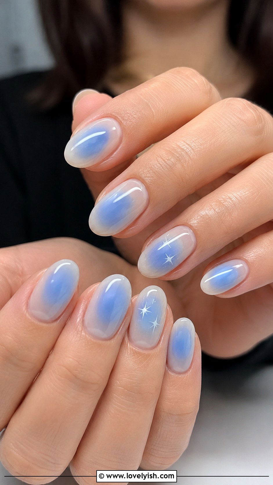 Blue Aura Ombre Nail Design - 45 cute nail designs - 45 cute nail designs